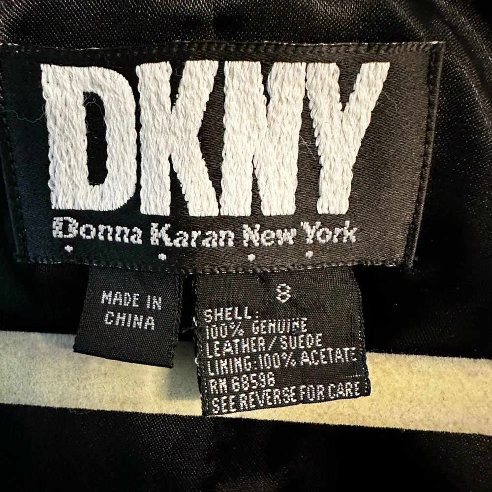 Vintage Dona Karan NY Long Learher Vest - Picture 2 of 4